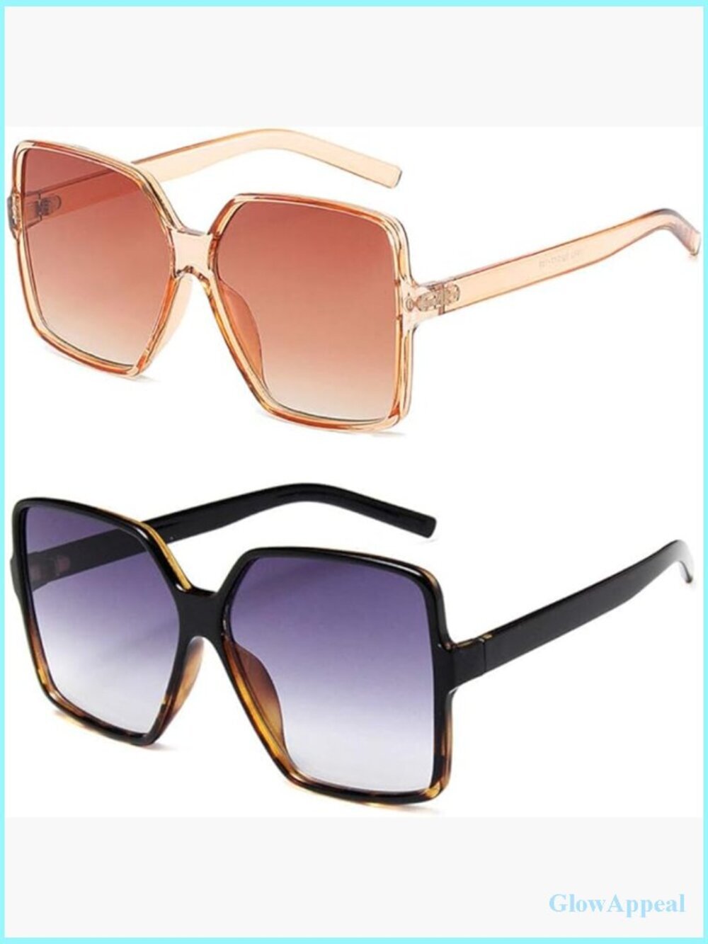 Oversized Square Sunglasses UV400 Protection Unisex Fashion Shades